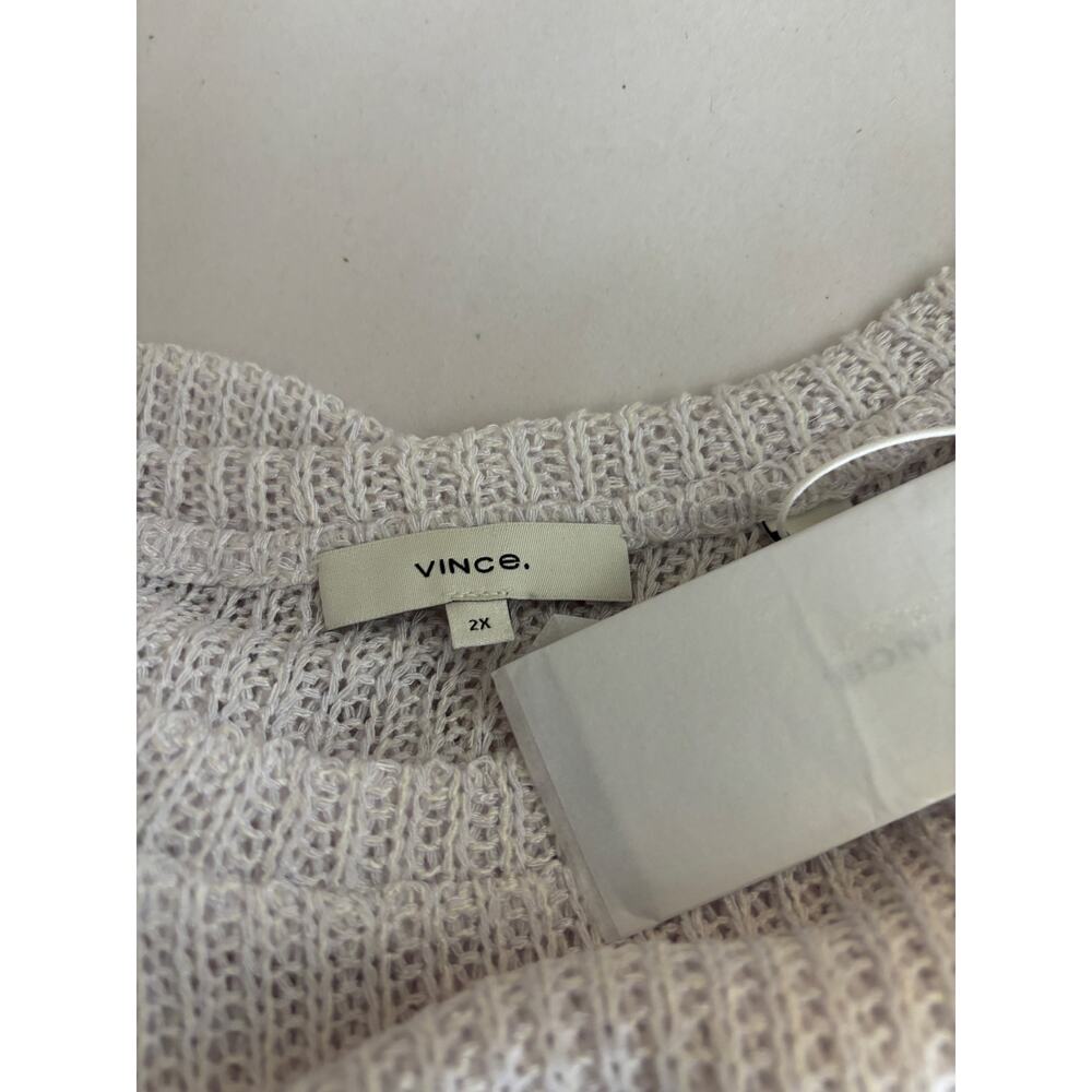 Vince New White Knit Sheer Long Sleeve Shirt Top Size 2X - Picture 6 of 9